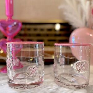 ✨NEW🎀 Viral Pink Bow Old Fashion Whiskey Drinking Glasses🩷
